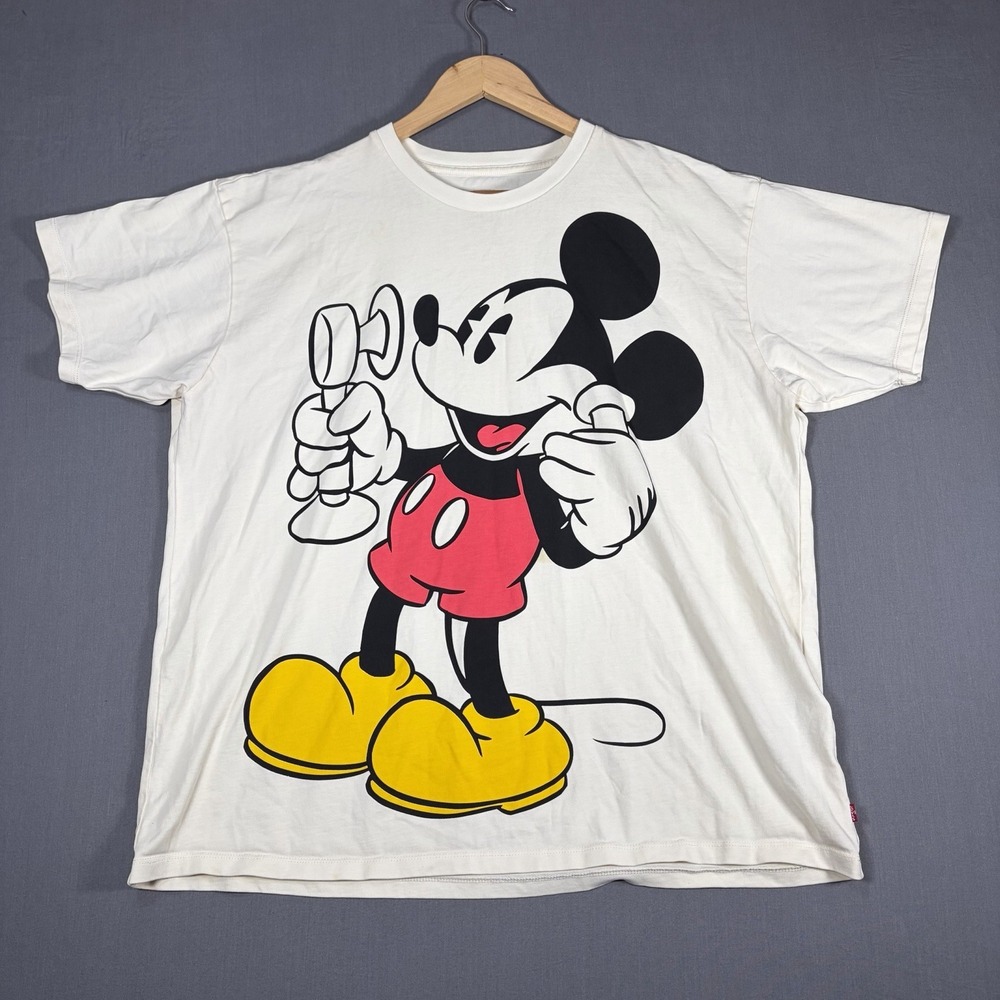 Levi's x Disney Mickey Mouse T-Shirt Mens Large Jumbo Print Telephone